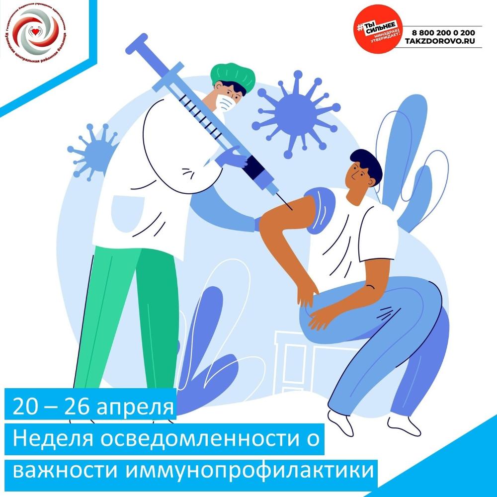 С 20 – 26 апреля 2026 года проходит неделя осведомленности о важности иммунопрофилактики